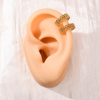 Brass C-Shaped Cuff Earrings EJEW-D332-05B-G-1
