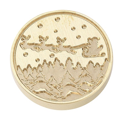 Christmas Series Wax Seal Brass Stamp Head LS-AJEW-M037-01G-06-1