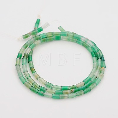 Natural Green Onyx Agate Column Beads Strands G-N0153-22-1