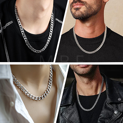 1Pc 304 Stainless Steel Cuban Link Chain Necklaces for Men Women NJEW-SP0001-23F-1