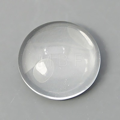 Flat Back Clear Transparent Dome Oval Shape Glass Cabochons Diameter 12mm for Photo Craft Jewelry Making GGLA-PH0002-02C-1