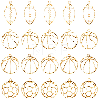 20Pcs 4 Styles Alloy Open Back Bezel Big Pendants FIND-SP0005-99-1