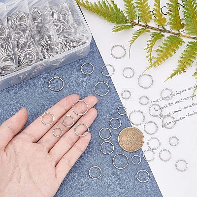 Unicraftale 500pcs 5 Style 304 Stainless Steel Split Rings STAS-UN0026-11-1