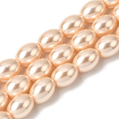 Electroplated Shell Pearl Beads Strands BSHE-B008-07C-1