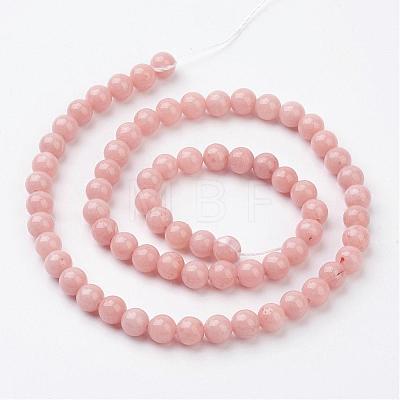 Natural Mashan Jade Round Beads Strands G-D263-6mm-XS22-1