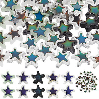 60Pcs 5 Colors Glass Beads GLAA-PA0001-73-1
