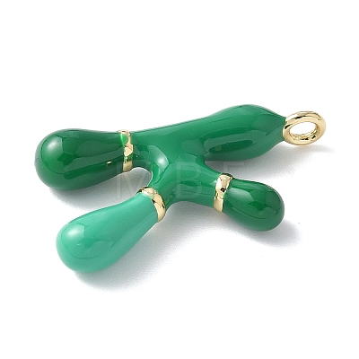 Brass Enamel Pendants KK-E093-03G-K-01-1