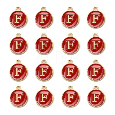 Golden Plated Alloy Enamel Charms ENAM-S118-03F-1