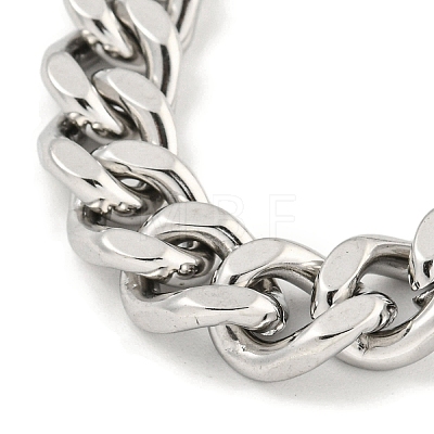 Non-Tarnish 201 Stainless Steel Cuban Link Chain Bracelets for Women and Men BJEW-F473-04P-01-1