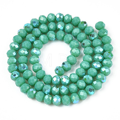 Electroplate Opaque Solid Color Glass Beads Strands EGLA-A044-P4mm-L31-1