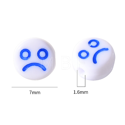 White Opaque Acrylic Beads MACR-YW0001-20F-1