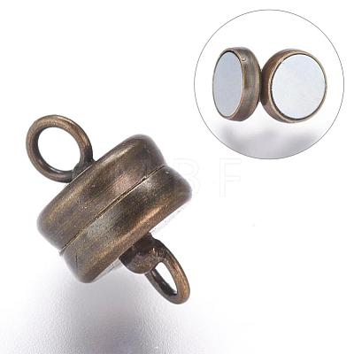 Brass Magnetic Clasps with Loops KK-P114-07AB-1