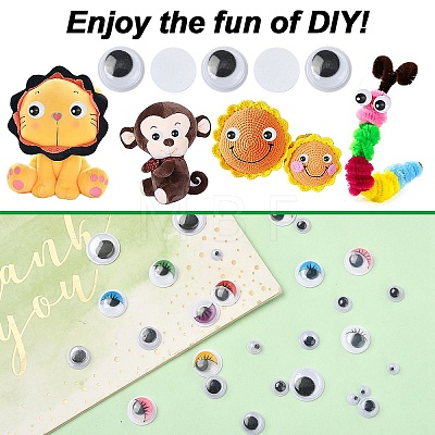 743Pcs Black & White Plastic Wiggle Googly Eyes Buttons KY-YW0001-12-1