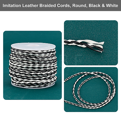   7 Yards Imitation Leather Braided Cords WL-PH0004-12-1