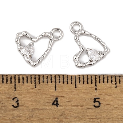 Brass Micro Pave Clear Cubic Zirconia Charms KK-L212-19P-1