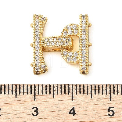 Rack Plating Brass Micro Pave Clear Cubic Zirconia Fold Over Clasps KK-S384-02G-1