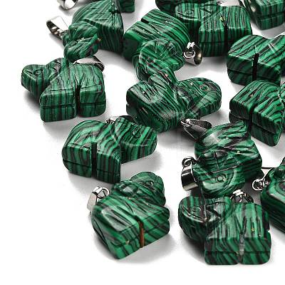 Synthetic Malachite Pendants G-B127-05P-01-1