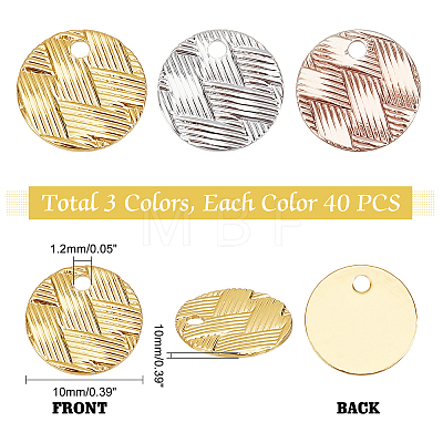   120Pcs 3 Colors Brass Charms KK-PH0004-70-1