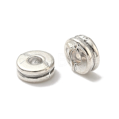 Tibetan Style Flat Round Alloy Spacers Beads TIBEP-S293-070AS-LF-1