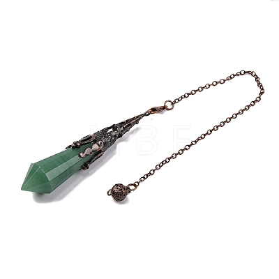 Natural Green Aventurine Pointed Dowsing Pendulum Big Pendants G-H285-06R-A17-1