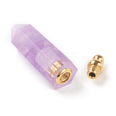 Faceted Natural Amethyst Pendants G-H252-F01-1