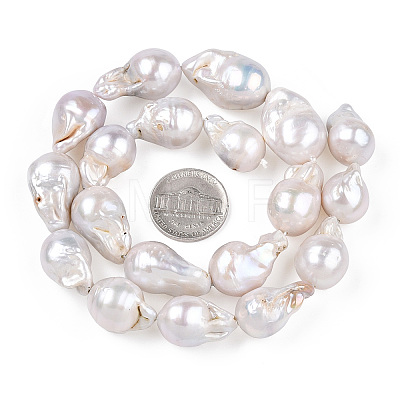 Natural Baroque Pearl Keshi Pearl Beads Strands PEAR-S019-02C-1