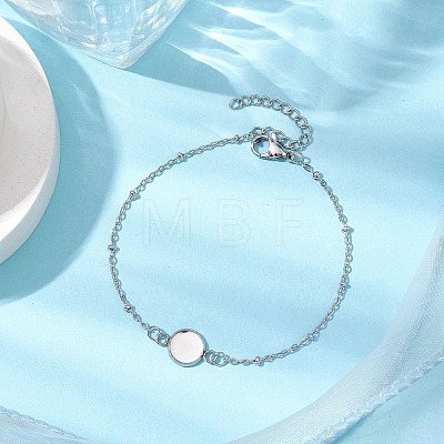 304 Stainless Steel Round Cabochon Setting Bracelets BJEW-JB11092-02-1