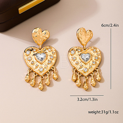 Valentine's Day Alloy Rhinestone Dangle Stud Earrings WG89787-01-1