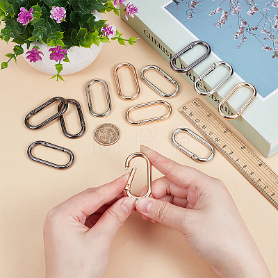 9Pcs 3 Colors Zinc Alloy Spring Gate Rings FIND-OC0013-44-1