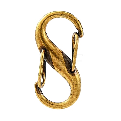 Tibetan Style Alloy Double S Snap Hook Spring Keychain Clasps FIND-YW0004-08AG-1