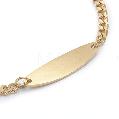 304 Stainless Steel Diamond Cut Cuban Link Chain Bracelets BJEW-L673-012-G-1