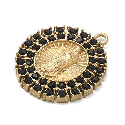 304 Stainless Steel & Rhinestone Pendants STAS-G371-09H-02G-1