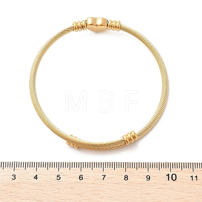 304 Stainless Steel Torque Bangles for Women BJEW-M042-08G-1