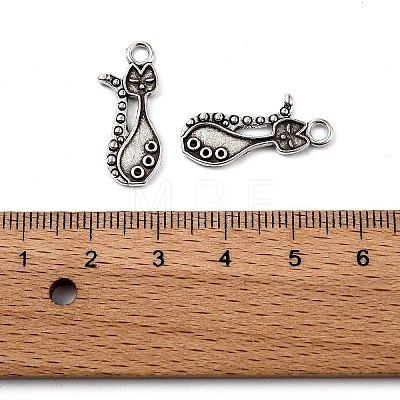 Tibetan Style Alloy Kitten Pendant Settings for Enamel LS-PALLOY-A15359-AS-NF-1