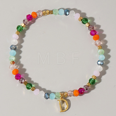 Brass Initial Charm Bracelets KC4213-4-1