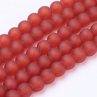 Transparent Glass Bead Strands GLAA-S031-8mm-06-1