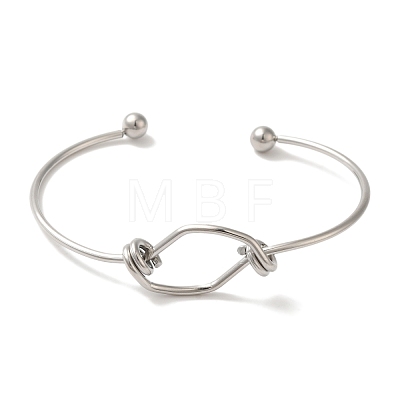 Non-Tarnish Ion Plating(IP) 304 Stainless Steel Open Cuff Bangles for Women BJEW-Z071-02P-1