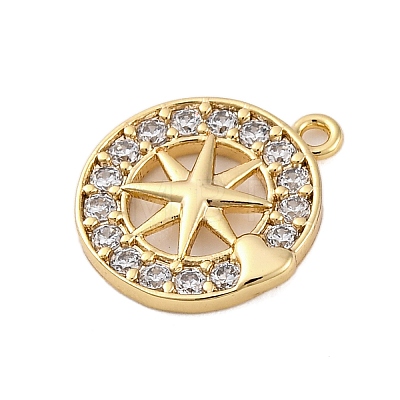 Brass Micro Pave Cubic Zirconia Pendants KK-P289-05G-1