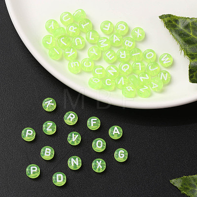 Transparent Lawn Green Acrylic Beads TACR-YW0001-08H-1