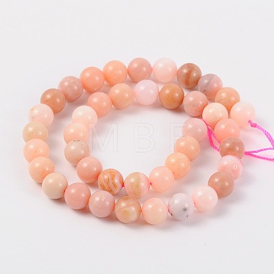 Natural Pink Opal Beads Strands G-J240-17-8mm-1