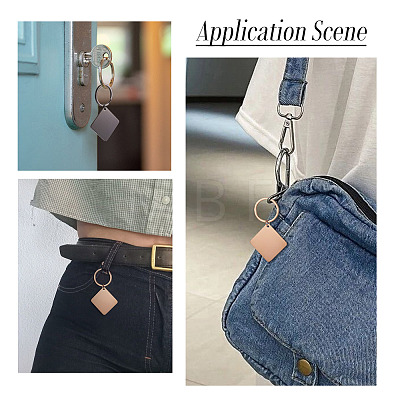 4Pcs 4 Styles Stainless Steel Keychains KEYC-TA0004-81C-1