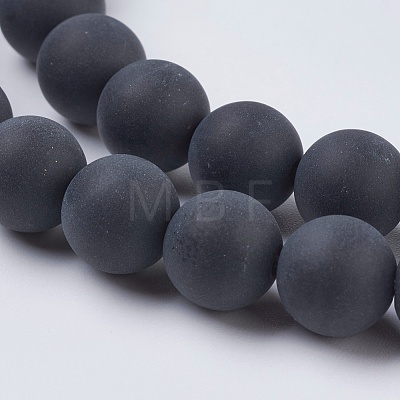 Black Agate Gemstone Beads Strands G-G447-4A-1