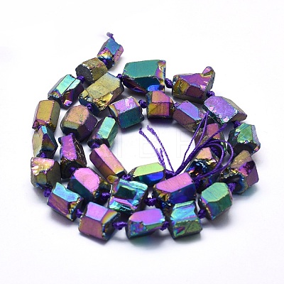 Electroplated Natural Quartz Crystal Beads Strands G-O164-10E-1