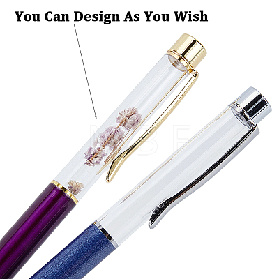 10Pcs 10 Colors Creative Empty Tube Ballpoint Pens AJEW-GF0014-31A-1