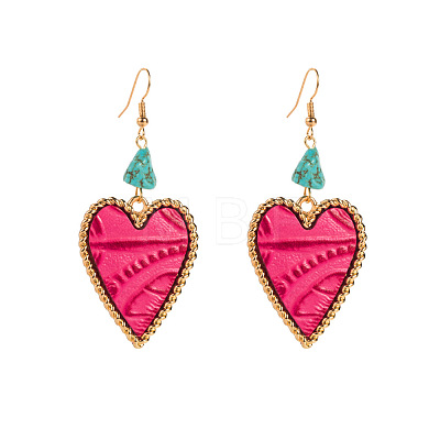 Alloy & Synthetic Turquoise Dangle Earrings WGDD144-04-1
