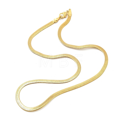 Brass Flat Snake Chain Necklaces NJEW-A042-02G-01-1