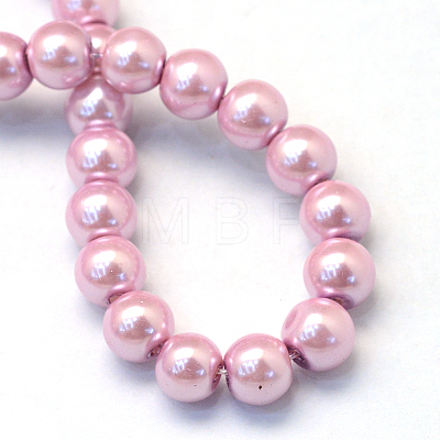 Baking Painted Pearlized Glass Pearl Beads Strands X-HY-Q003-10mm-47-1