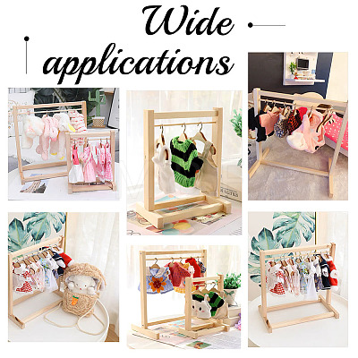 AHADEMAKER 1 Set Wood Doll Garment Rack Sets DJEW-GA0001-37-1