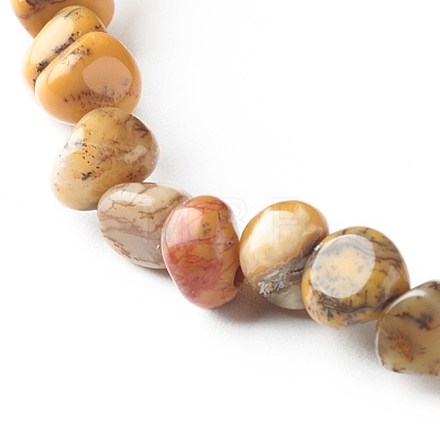 Natural Moss Agate Chip Beads Bracelet for Girl Women BJEW-JB06748-07-1