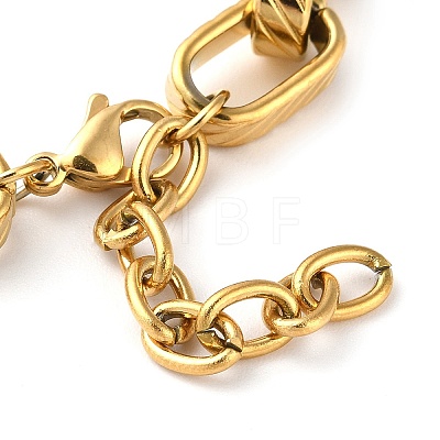 304 Stainless Steel Box Chain Bracelet STAS-Z055-06G-1